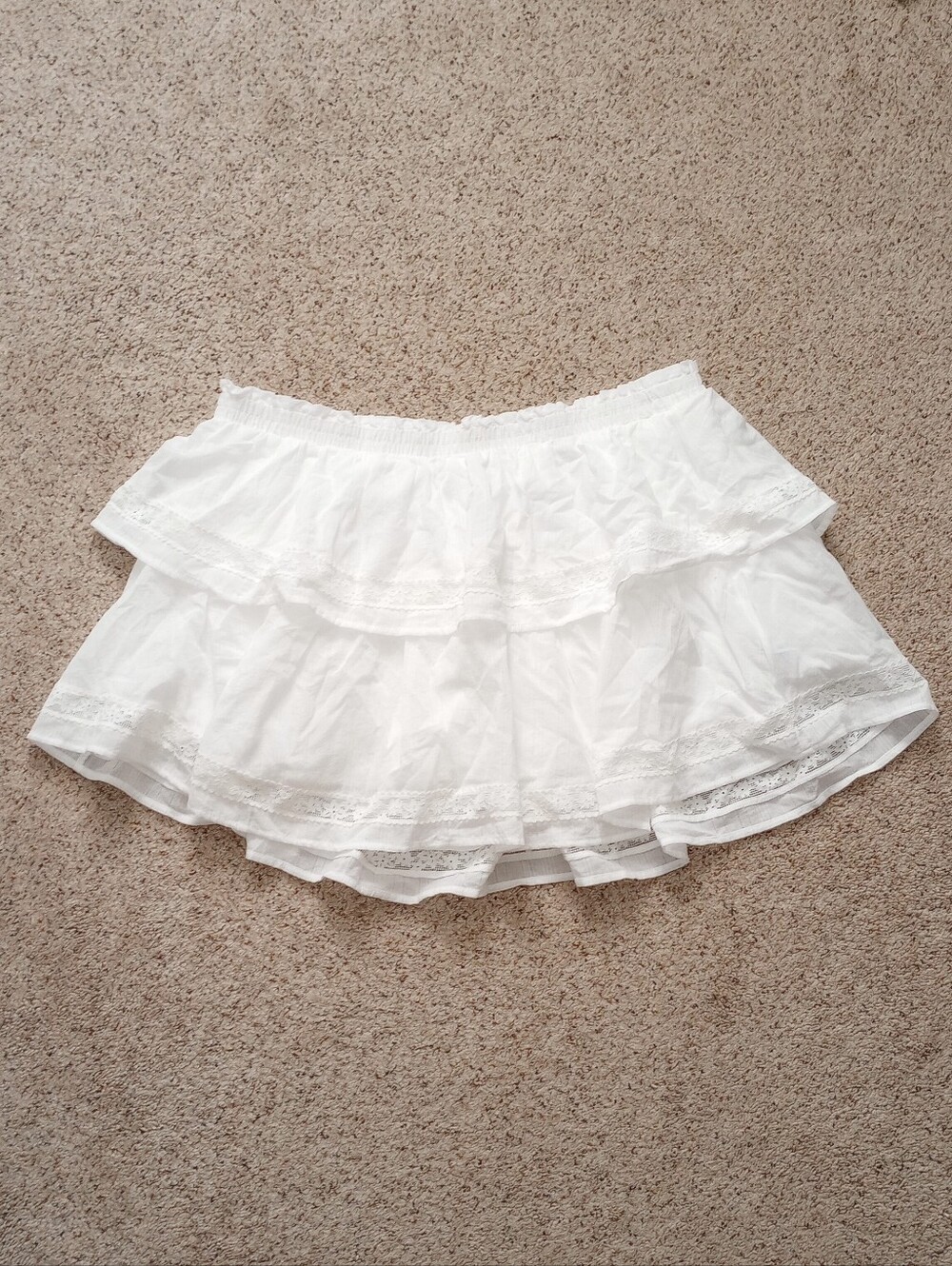 White Eyelit Ruffle Skirt Wild Fable XXL New With Tags